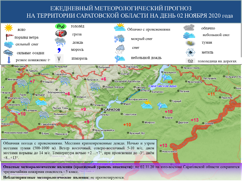 В Саратовской области будет пасмурно и тепло