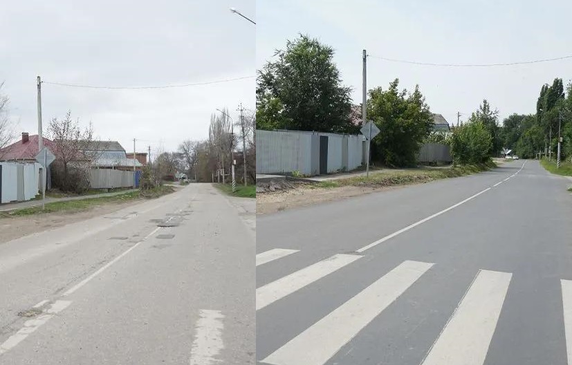 Саратовцам предложили сравнить дорогу до и после ремонта 