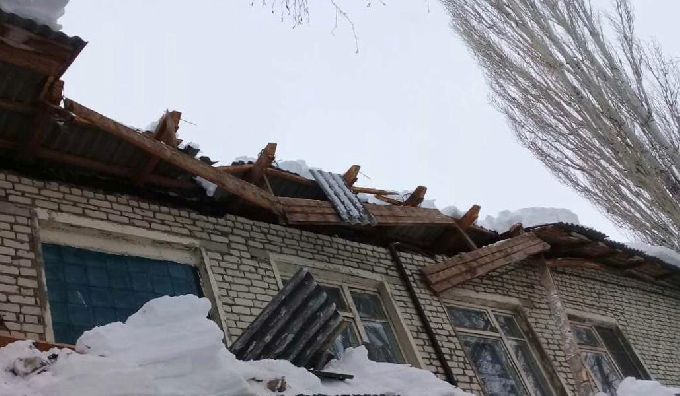 В детском саду произошло обрушение части крыши