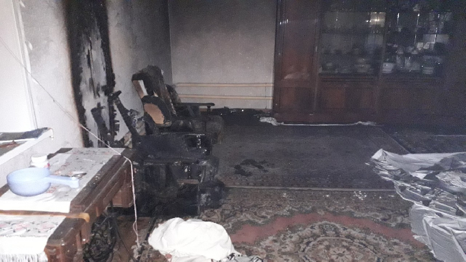 Женщина погибла на пожаре из-за загоревшейся одежды