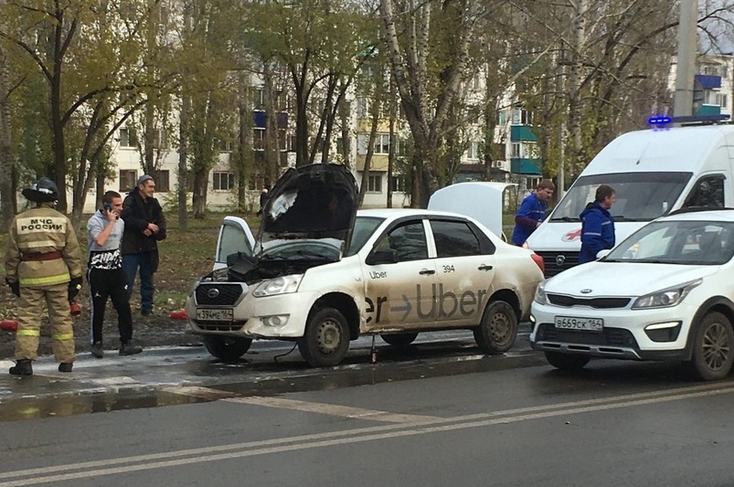 На Вокзальной сгорело такси 