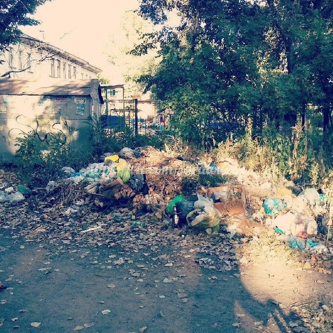 В Саратове у детского сада жители организовали стихийную свалку