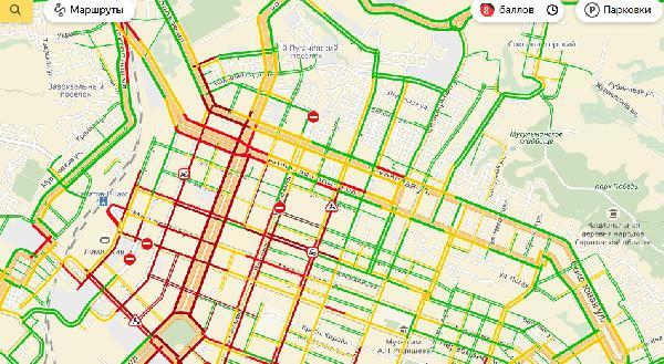 В Саратове отмечаются 8-балльные пробки