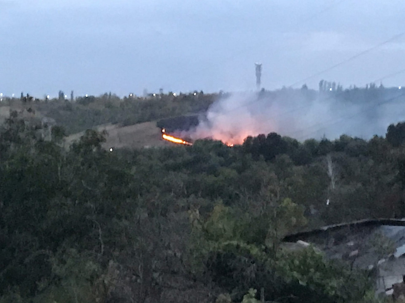 Рядом с парком Победы произошел природный пожар