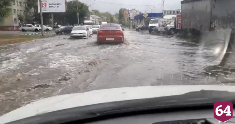 Подтопленный дождем Саратов напугал людей и собак