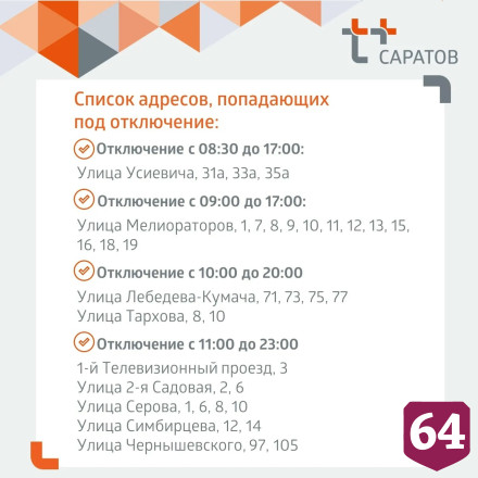 Саратовцам сообщили об отключениях холодной и горячей воды 