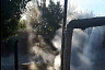 На Олимпийской КамАЗ обрушил трубы с горячей водой 