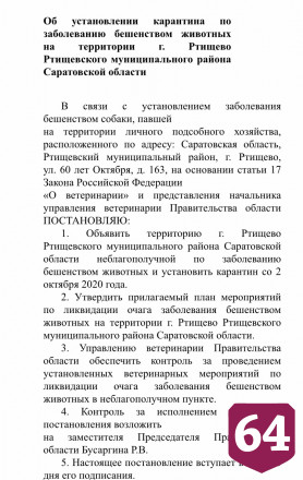 В Саратовской области выявлены новые очаги бешенства