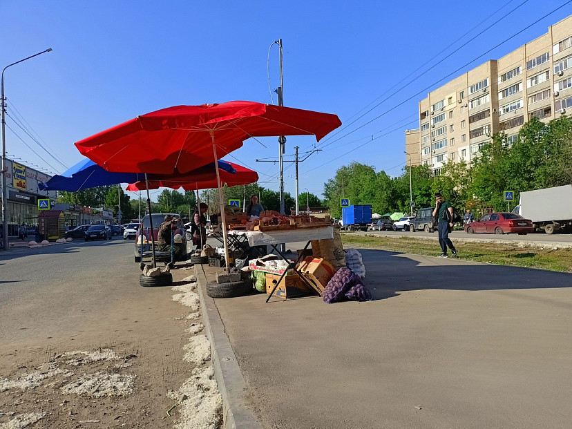В Саратове продавцы овощей заняли проезжую часть