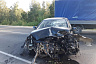 Очевидцы потушили автомобиль участника массового ДТП