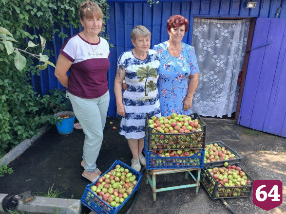 Саратовские женщины сварили бойцам варенье из яблок летних сортов