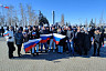 В Саратове студенты развернули 80-метровый флаг в поддержку президента