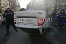 На улице Лунной перевернулась на крышу «Приора» с водителем