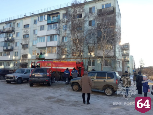 Из горящей квартиры под Саратовом спасли мать и четверых детей