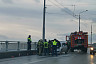 На мосту через Волгу загорелся автомобиль