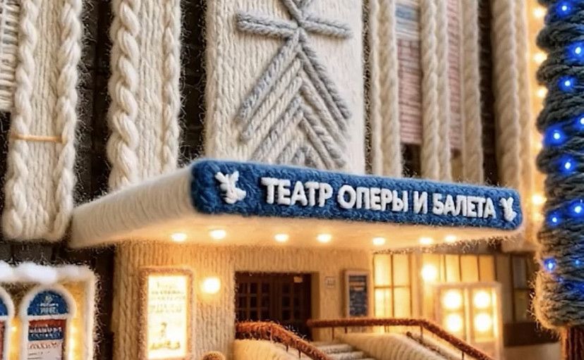 Нейросеть сделала вязаными театры Саратова 