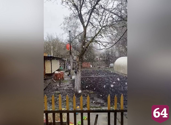 В Саратовской области в конце апреля хлопьями пошел снег