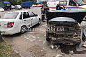 В Саратове легковушку отбросило на дорожный знак после ДТП