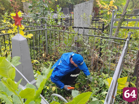 Саратовская молодежь убиралась на могилах героев Великой Отечественной войны