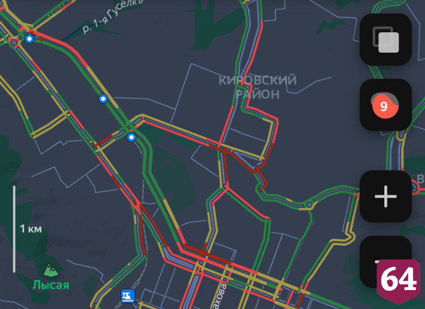 Саратовцы проводят вечер пятницы в 9-балльных пробках