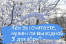 Губернатор открыл голосование по предложению сделать 31 декабря выходным 