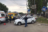 В Саратове легковушку отбросило на дорожный знак после ДТП