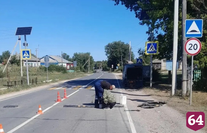 Дорожники восстановили демонтированного неизвестным «лежачего полицейского»