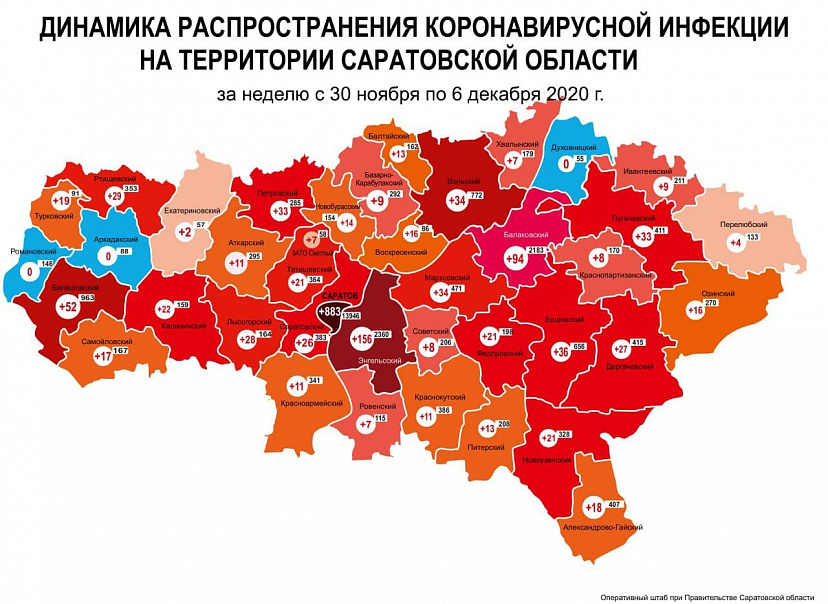В Саратовской области за неделю коронавирусом заболели 1770 человек