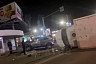 Ночью после ДТП у Сенного рынка перевернулся грузовик