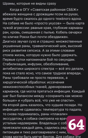 Саратовские ветеринары спасли истерзанную овчарку с «плачущими» ранами