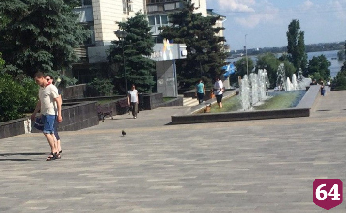 Жители Саратова в жару купаются в фонтанах с собаками