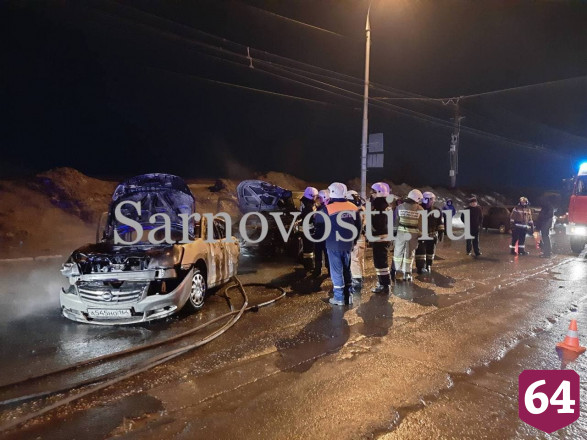 Под Саратовом в автомобиле сгорел водитель