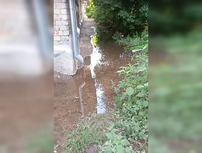 Жители Саратова обнаружили во дворе коммунальную «речку» 
