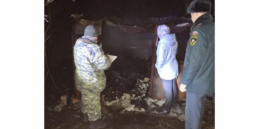 Хозяин дома сгорел вместе с сараем 