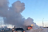 Рядом с городским парком сгорел автомобиль