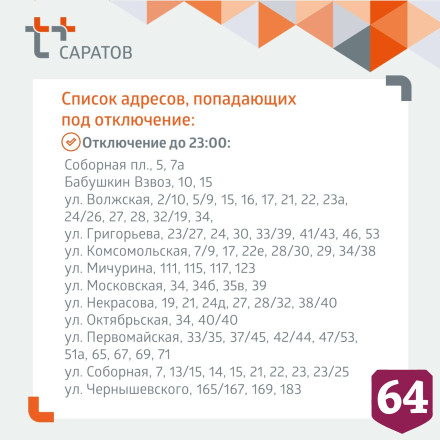 В Саратове более 100 домов остались без горячей воды 