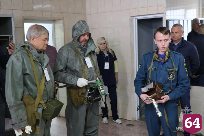 В Саратовской области отрабатывают защиту населения на учениях по гражданской обороне