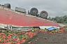 Под Саратовом опрокинулась фура с арбузами