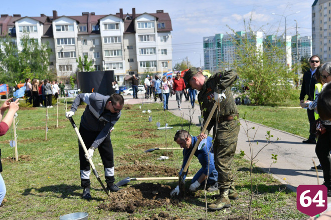 Губернатор и участники СВО высадили сирень в саратовском «Саду памяти» 