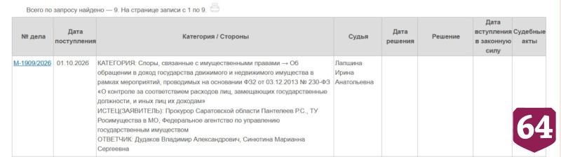 Саратовская прокуратура требует изъять у бывшего министра квартиру в Москве
