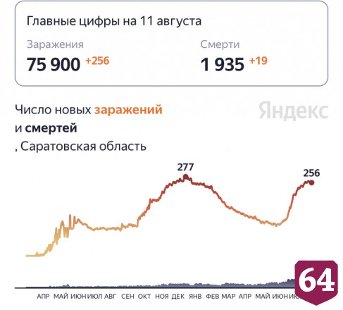 Коронавирус стал причиной смерти 19 жителей Саратовской области 