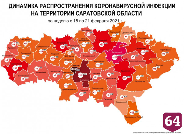 Коронавирусом за неделю заболели 1546 саратовцев