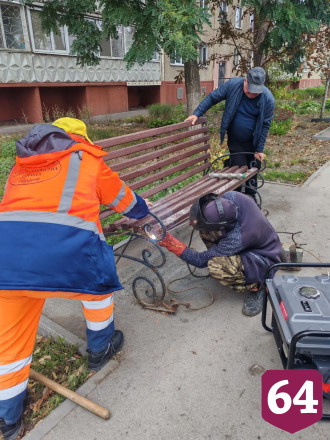 В сквере по просьбам саратовцев провели уборку и высадили деревья 