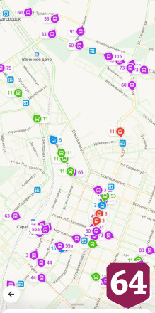 Саратовцы могут отследить по картам 20 автобусных маршрутов