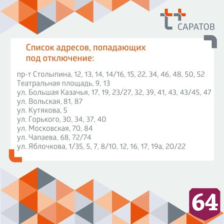 В центре Саратова более 40 домов остались без горячей воды 