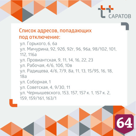 Саратовцам предстоит провести день без горячей и холодной воды 