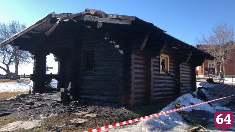 На горнолыжном курорте под Саратовом сгорела баня 