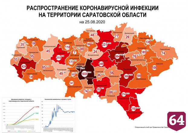 В Саратовской области коронавирусом заболели 11700 человек