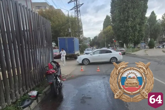 Мотоциклист травмировался в ДТП с иномаркой в Саратове