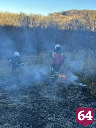 У села Лох стабилизировали лесопожарную обстановку 